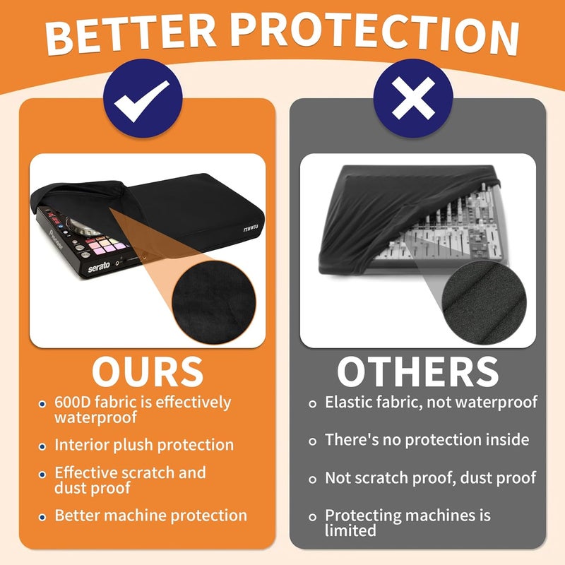 ITHWIU Mixer Protective Cover for DDJ SR SR2 Dustproof & Waterproof Cover 21.7" L X 13" W X 2.5" H, Black - Image 5